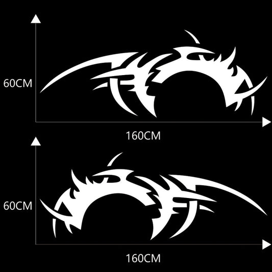 2 PCS/Set D-719 Flame Hot Wheel Pattern Car Modified Decorative Sticker(White) - Decorative Sticker by buy2fix | Online Shopping UK | buy2fix