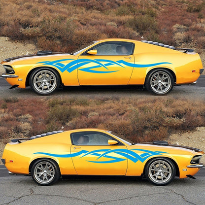 2 PCS/Set D-731 Totem Pattern Car Modified Decorative Sticker(Blue) - Decorative Sticker by buy2fix | Online Shopping UK | buy2fix