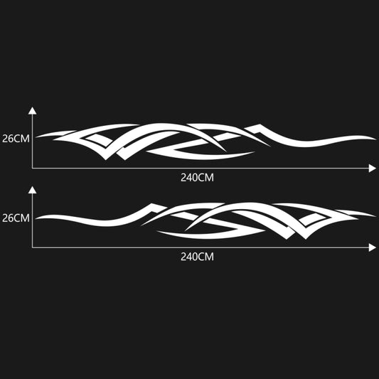 2 PCS/Set D-731 Totem Pattern Car Modified Decorative Sticker(White) - Decorative Sticker by buy2fix | Online Shopping UK | buy2fix