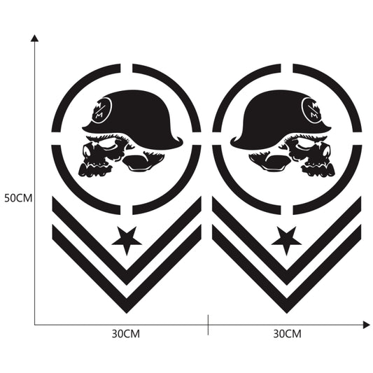 2 PCS/Set D-739 Skull Pattern Car Modified Decorative Sticker(Black) - Decorative Sticker by buy2fix | Online Shopping UK | buy2fix