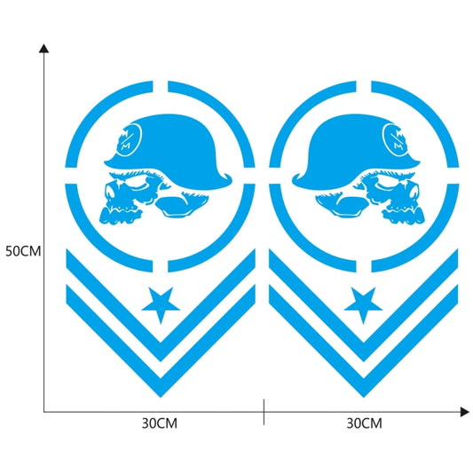 2 PCS/Set D-739 Skull Pattern Car Modified Decorative Sticker(Blue) - Decorative Sticker by buy2fix | Online Shopping UK | buy2fix