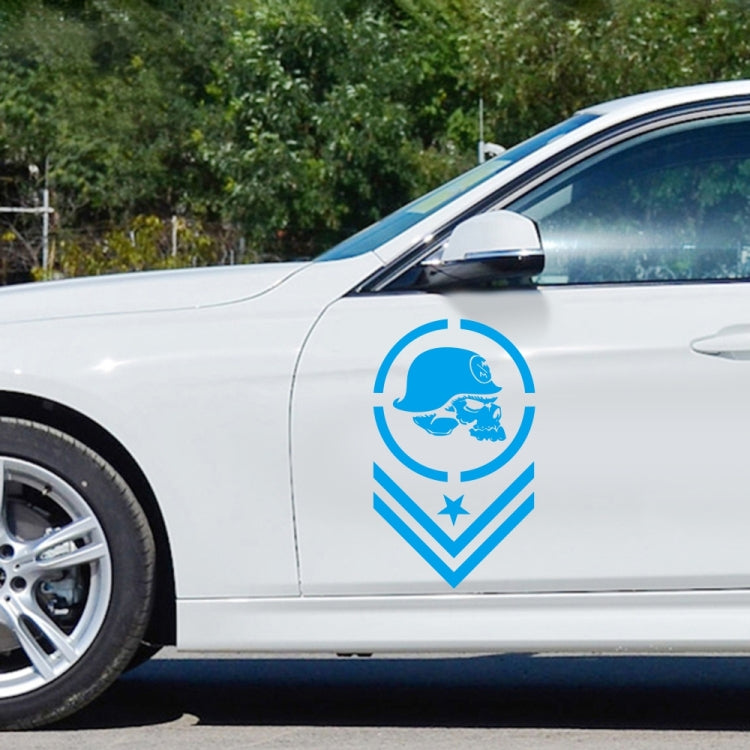 2 PCS/Set D-739 Skull Pattern Car Modified Decorative Sticker(Blue) - Decorative Sticker by buy2fix | Online Shopping UK | buy2fix