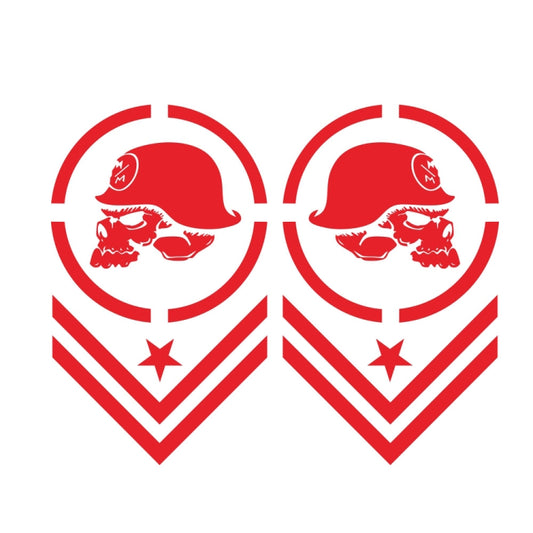 2 PCS/Set D-739 Skull Pattern Car Modified Decorative Sticker(Red) - Decorative Sticker by buy2fix | Online Shopping UK | buy2fix