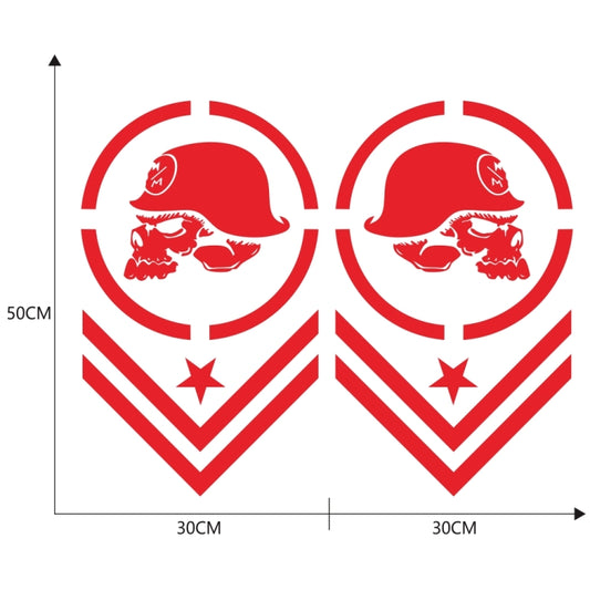 2 PCS/Set D-739 Skull Pattern Car Modified Decorative Sticker(Red) - Decorative Sticker by buy2fix | Online Shopping UK | buy2fix