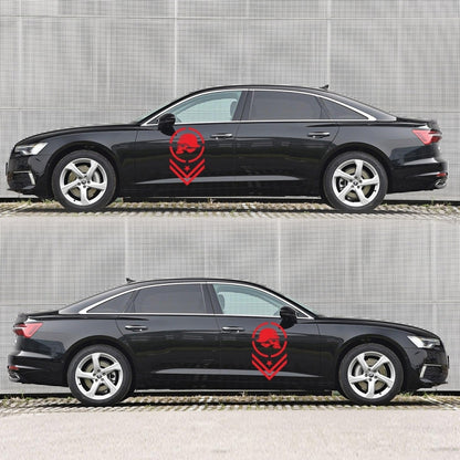 2 PCS/Set D-739 Skull Pattern Car Modified Decorative Sticker(Red) - Decorative Sticker by buy2fix | Online Shopping UK | buy2fix