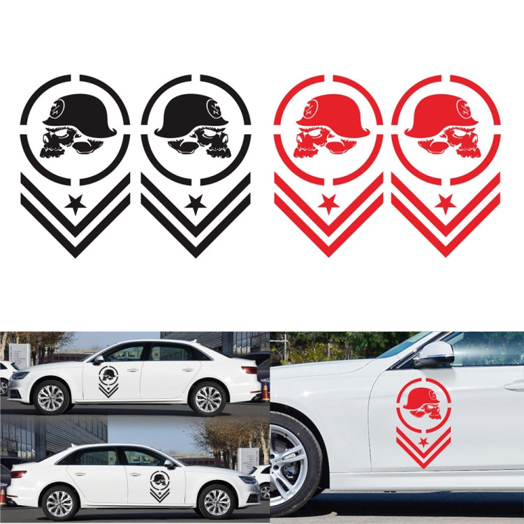 2 PCS/Set D-739 Skull Pattern Car Modified Decorative Sticker(Black) - Decorative Sticker by buy2fix | Online Shopping UK | buy2fix