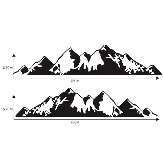 2 PCS/Set D-750 Mountain Pattern Car Modified Decorative Sticker(Black) - Decorative Sticker by buy2fix | Online Shopping UK | buy2fix