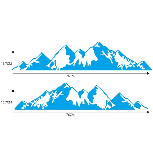 2 PCS/Set D-750 Mountain Pattern Car Modified Decorative Sticker(Blue) - Decorative Sticker by buy2fix | Online Shopping UK | buy2fix