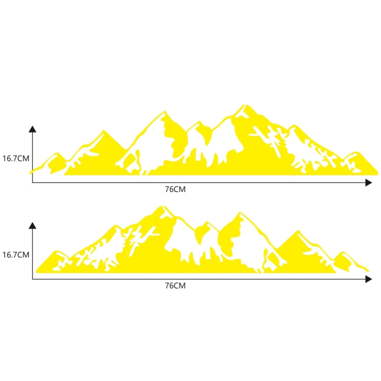 2 PCS/Set D-750 Mountain Pattern Car Modified Decorative Sticker(Yellow) - Decorative Sticker by buy2fix | Online Shopping UK | buy2fix