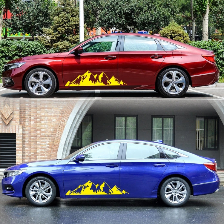 2 PCS/Set D-750 Mountain Pattern Car Modified Decorative Sticker(Yellow) - Decorative Sticker by buy2fix | Online Shopping UK | buy2fix