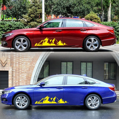 2 PCS/Set D-750 Mountain Pattern Car Modified Decorative Sticker(Yellow) - Decorative Sticker by buy2fix | Online Shopping UK | buy2fix