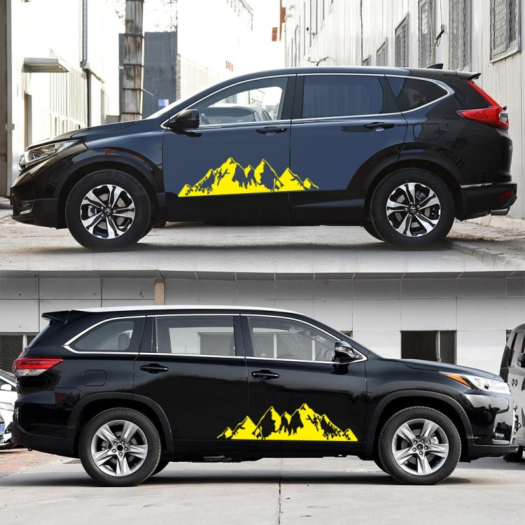 2 PCS/Set D-750 Mountain Pattern Car Modified Decorative Sticker(Yellow) - Decorative Sticker by buy2fix | Online Shopping UK | buy2fix