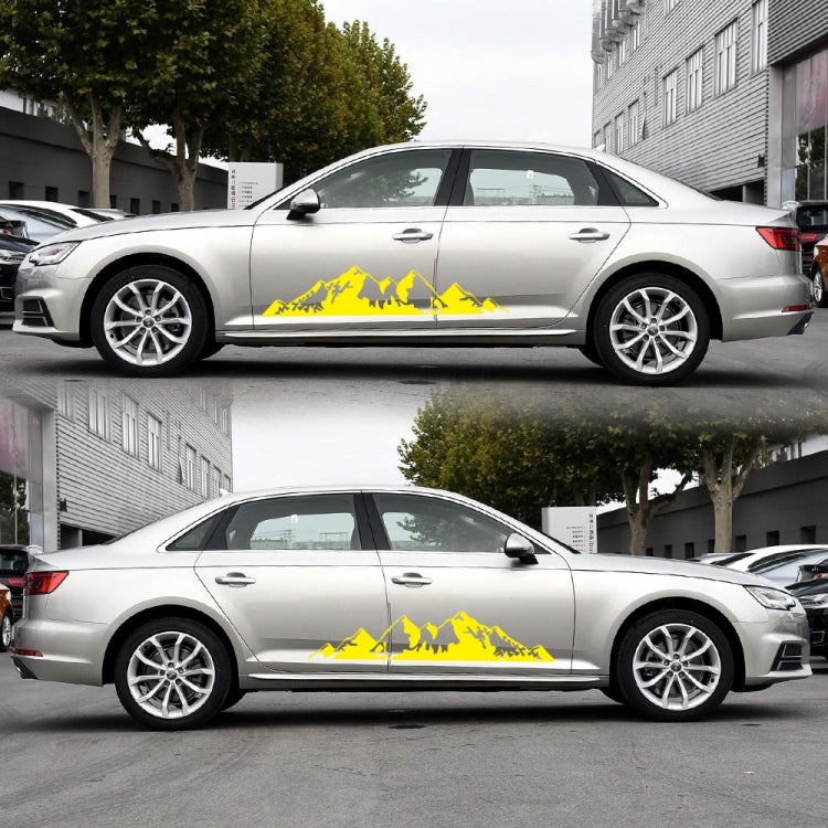2 PCS/Set D-750 Mountain Pattern Car Modified Decorative Sticker(Yellow) - Decorative Sticker by buy2fix | Online Shopping UK | buy2fix