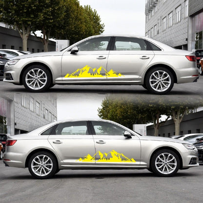 2 PCS/Set D-750 Mountain Pattern Car Modified Decorative Sticker(Yellow) - Decorative Sticker by buy2fix | Online Shopping UK | buy2fix