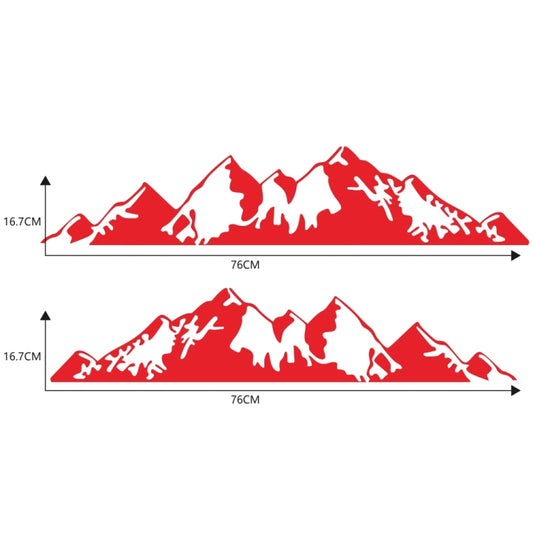 2 PCS/Set D-750 Mountain Pattern Car Modified Decorative Sticker(Red) - Decorative Sticker by buy2fix | Online Shopping UK | buy2fix