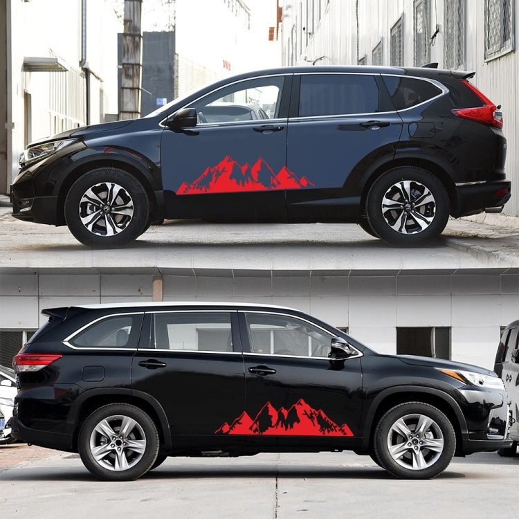 2 PCS/Set D-750 Mountain Pattern Car Modified Decorative Sticker(Red) - Decorative Sticker by buy2fix | Online Shopping UK | buy2fix
