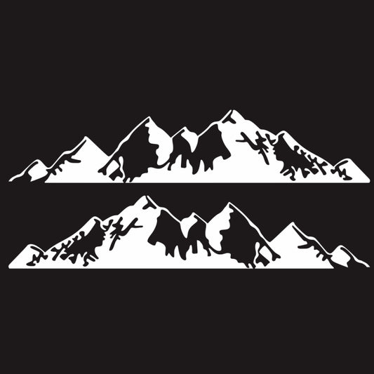 2 PCS/Set D-750 Mountain Pattern Car Modified Decorative Sticker(White) - Decorative Sticker by buy2fix | Online Shopping UK | buy2fix