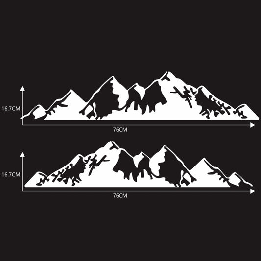 2 PCS/Set D-750 Mountain Pattern Car Modified Decorative Sticker(White) - Decorative Sticker by buy2fix | Online Shopping UK | buy2fix