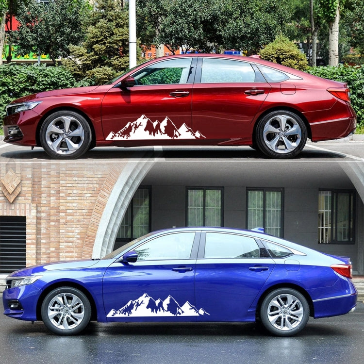 2 PCS/Set D-750 Mountain Pattern Car Modified Decorative Sticker(White) - Decorative Sticker by buy2fix | Online Shopping UK | buy2fix