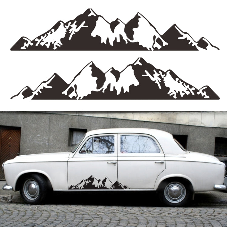 2 PCS/Set D-750 Mountain Pattern Car Modified Decorative Sticker(Black) - Decorative Sticker by buy2fix | Online Shopping UK | buy2fix