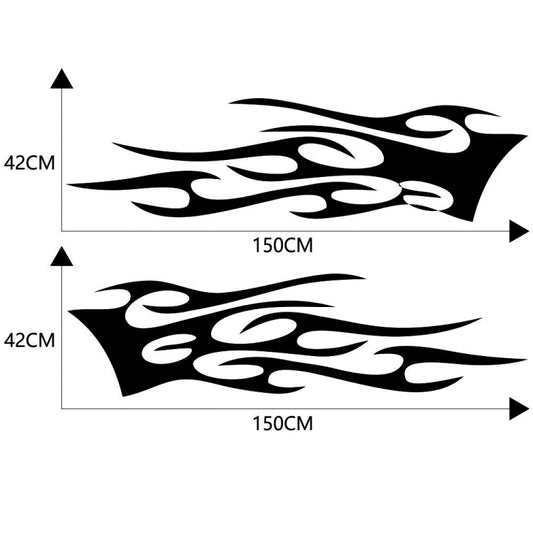 2 PCS/Set D-751 Flame Pattern Car Modified Decorative Sticker(Black) - Decorative Sticker by buy2fix | Online Shopping UK | buy2fix
