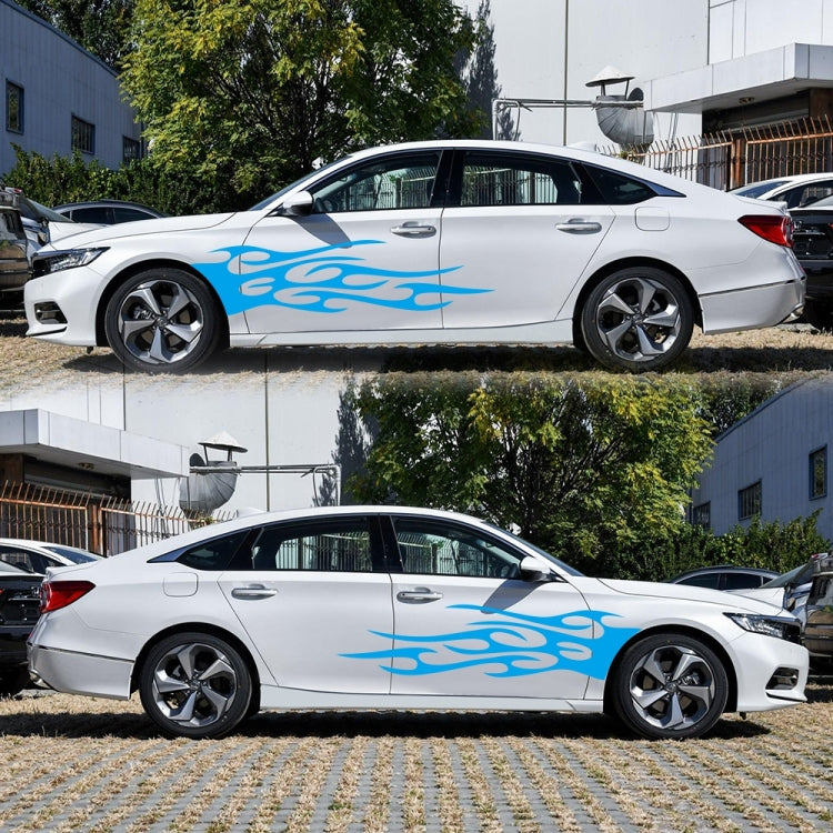 2 PCS/Set D-751 Flame Pattern Car Modified Decorative Sticker(Blue) - Decorative Sticker by buy2fix | Online Shopping UK | buy2fix