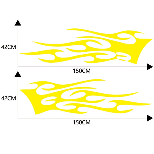 2 PCS/Set D-751 Flame Pattern Car Modified Decorative Sticker(Yellow) - Decorative Sticker by buy2fix | Online Shopping UK | buy2fix