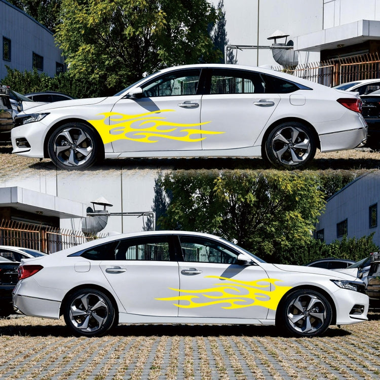 2 PCS/Set D-751 Flame Pattern Car Modified Decorative Sticker(Yellow) - Decorative Sticker by buy2fix | Online Shopping UK | buy2fix