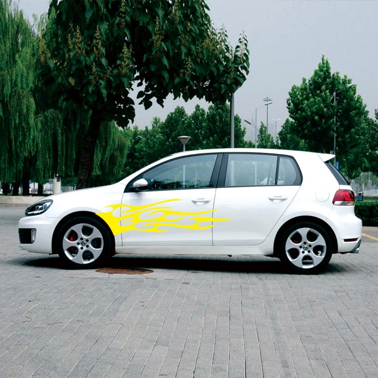 2 PCS/Set D-751 Flame Pattern Car Modified Decorative Sticker(Yellow) - Decorative Sticker by buy2fix | Online Shopping UK | buy2fix