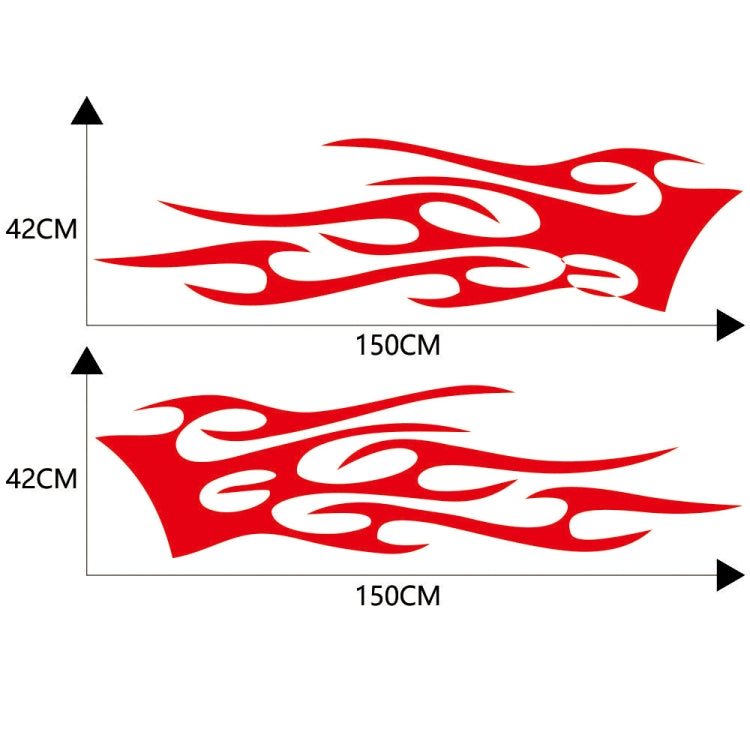 2 PCS/Set D-751 Flame Pattern Car Modified Decorative Sticker(Red) - Decorative Sticker by buy2fix | Online Shopping UK | buy2fix