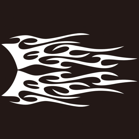 2 PCS/Set D-751 Flame Pattern Car Modified Decorative Sticker(White) - Decorative Sticker by buy2fix | Online Shopping UK | buy2fix