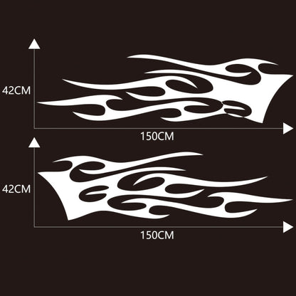 2 PCS/Set D-751 Flame Pattern Car Modified Decorative Sticker(White) - Decorative Sticker by buy2fix | Online Shopping UK | buy2fix