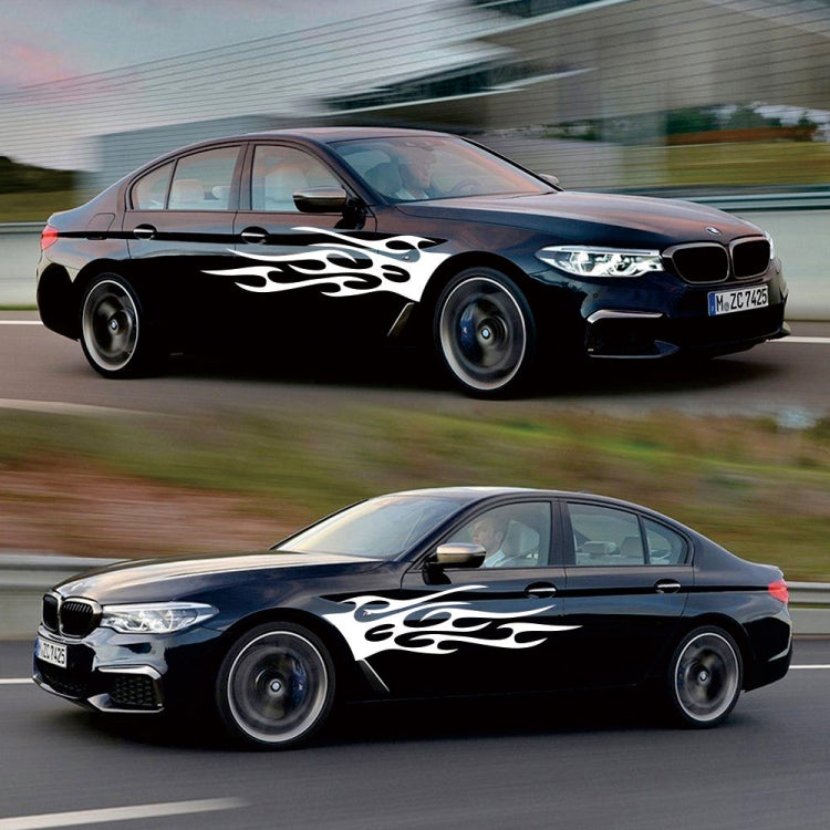 2 PCS/Set D-751 Flame Pattern Car Modified Decorative Sticker(White) - Decorative Sticker by buy2fix | Online Shopping UK | buy2fix