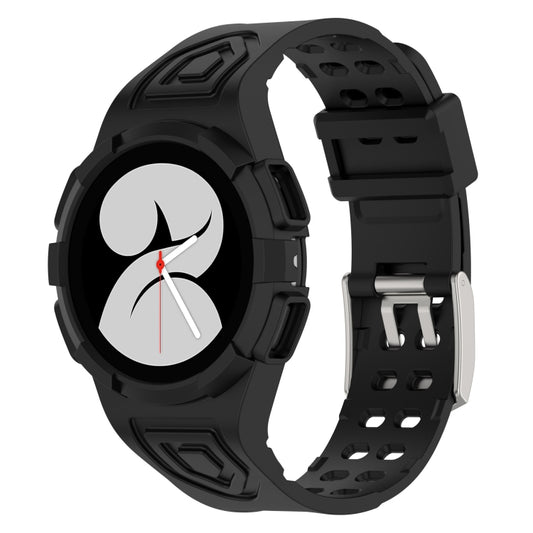 For Samsung Galaxy Watch4 Classic 46mm Silicone Integrated Watch Band(Black) - Watch Bands by buy2fix | Online Shopping UK | buy2fix