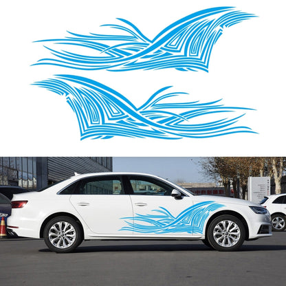 2 PCS/Set D-752 Lines Pattern Car Modified Decorative Sticker(Blue) - Decorative Sticker by buy2fix | Online Shopping UK | buy2fix
