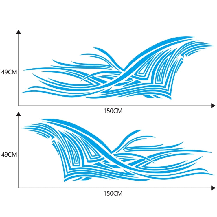 2 PCS/Set D-752 Lines Pattern Car Modified Decorative Sticker(Blue) - Decorative Sticker by buy2fix | Online Shopping UK | buy2fix