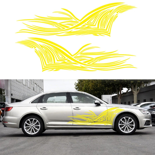 2 PCS/Set D-752 Lines Pattern Car Modified Decorative Sticker(Yellow) - Decorative Sticker by buy2fix | Online Shopping UK | buy2fix