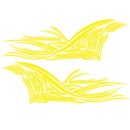 2 PCS/Set D-752 Lines Pattern Car Modified Decorative Sticker(Yellow) - Decorative Sticker by buy2fix | Online Shopping UK | buy2fix