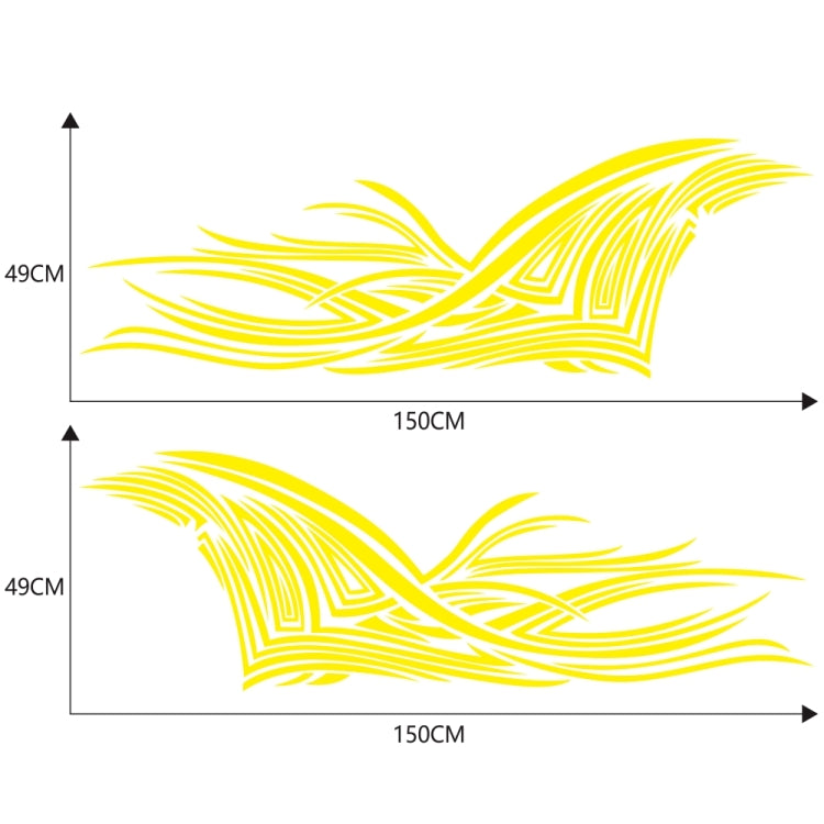 2 PCS/Set D-752 Lines Pattern Car Modified Decorative Sticker(Yellow) - Decorative Sticker by buy2fix | Online Shopping UK | buy2fix