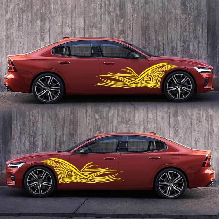 2 PCS/Set D-752 Lines Pattern Car Modified Decorative Sticker(Yellow) - Decorative Sticker by buy2fix | Online Shopping UK | buy2fix