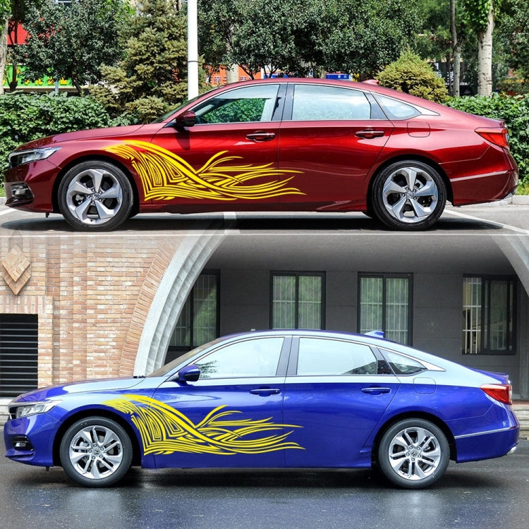 2 PCS/Set D-752 Lines Pattern Car Modified Decorative Sticker(Yellow) - Decorative Sticker by buy2fix | Online Shopping UK | buy2fix