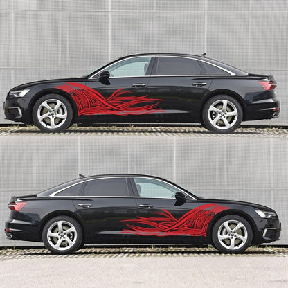 2 PCS/Set D-752 Lines Pattern Car Modified Decorative Sticker(Red) - Decorative Sticker by buy2fix | Online Shopping UK | buy2fix
