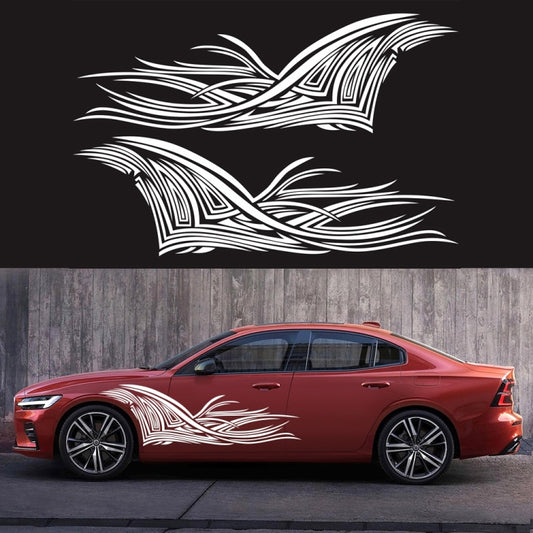 2 PCS/Set D-752 Lines Pattern Car Modified Decorative Sticker(White) - Decorative Sticker by buy2fix | Online Shopping UK | buy2fix