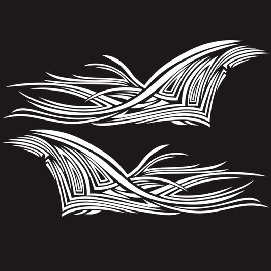 2 PCS/Set D-752 Lines Pattern Car Modified Decorative Sticker(White) - Decorative Sticker by buy2fix | Online Shopping UK | buy2fix