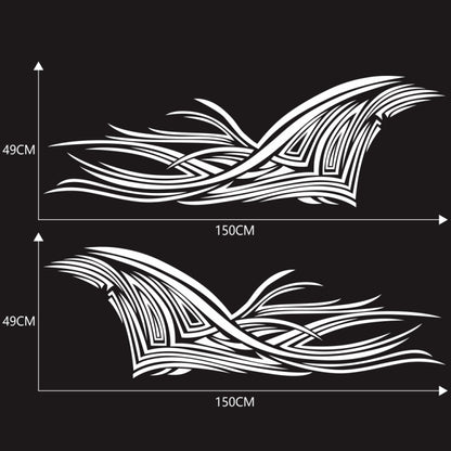 2 PCS/Set D-752 Lines Pattern Car Modified Decorative Sticker(White) - Decorative Sticker by buy2fix | Online Shopping UK | buy2fix