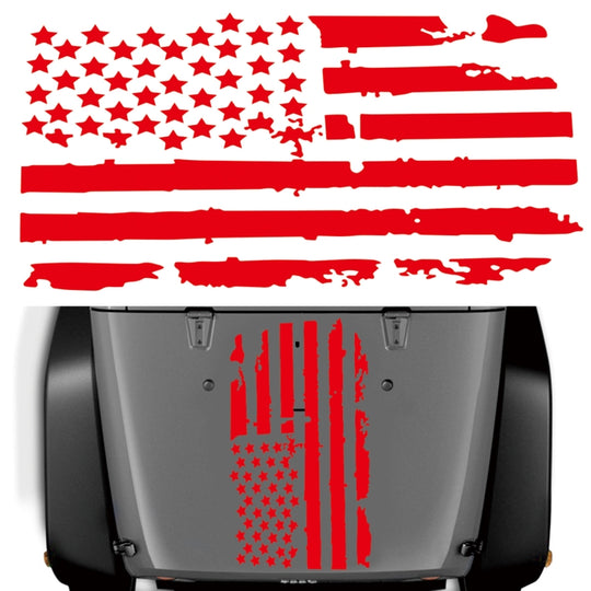 D-778 American Flag Pattern Car Modified Decorative Sticker(Red)