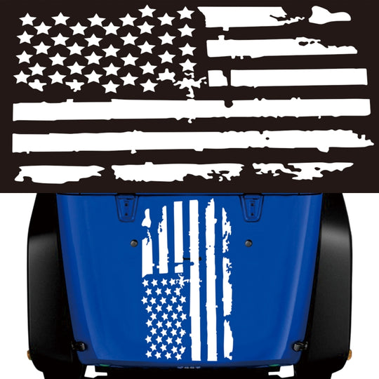 D-778 American Flag Pattern Car Modified Decorative Sticker(White)