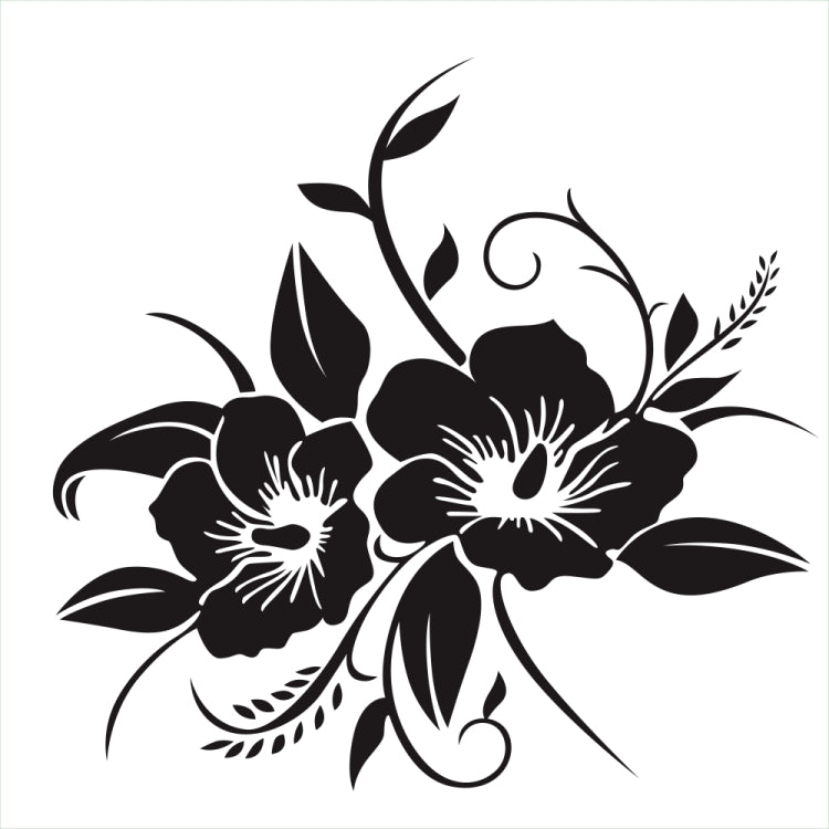 D-798 Flowers Bloom Pattern Car Modified Decorative Sticker(Black) - Decorative Sticker by buy2fix | Online Shopping UK | buy2fix