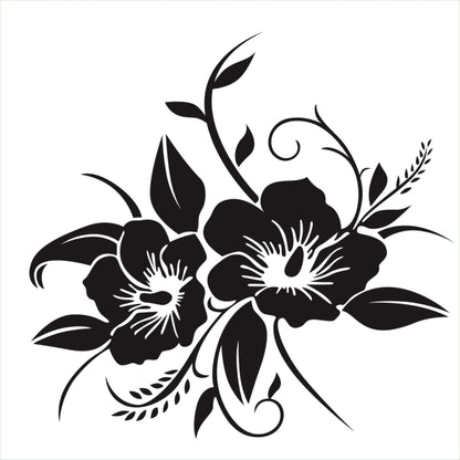 D-798 Flowers Bloom Pattern Car Modified Decorative Sticker(Black) - Decorative Sticker by buy2fix | Online Shopping UK | buy2fix