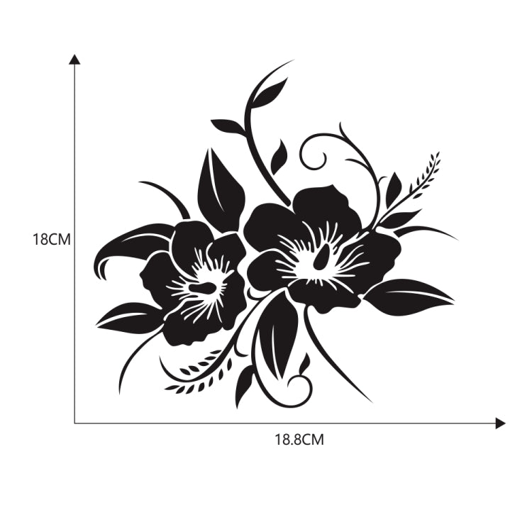 D-798 Flowers Bloom Pattern Car Modified Decorative Sticker(Black) - Decorative Sticker by buy2fix | Online Shopping UK | buy2fix